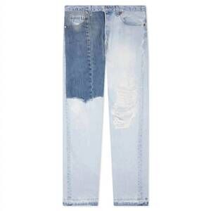 NEW GALLERY men's ken patchwork jeans in indigo